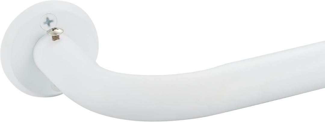 Room Darkening Curtain Rods for Windows, 28 to 84 Inches Splicing Construction Drapery Rod, 1" Adjustable Blackout Wrap Around Curved Curtains Rod, Wall Mounted Ceiling Mounted, Matte White