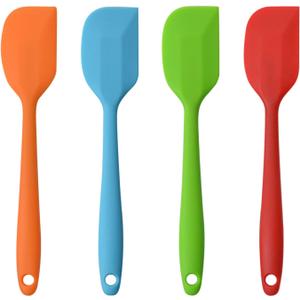 Silicone Spatulas, 11 inch Rubber Spatula Heat Resistant Seamless One Piece Design Non-Stick Flexible Scrapers Baking Mixing Tool (4 Piece) Silicone Spatulas, 11 inch Rubber Spatula Heat Resistant Seamless One Piece Design Non-Stick Flexible Scrapers Baking Mixing Tool (4 Piece)