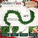 2Pcs 6FT Artificial Norfolk Pine Garland for Christmas Decorations