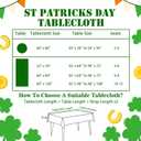 Hexagram St Patricks Day Tablecloth 52 x 70 Inch, Green St Patrick's Day Rectangle Shamrocks Table Cloth Gnome Truck Cover for Party Home Dinner Decor
