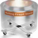 Rolling Firepit Stand for Solo Stove Bonfire – 21" Fire Pit on Wheels Solostove Stand – Rust-Proof Aluminum & Stainless Steel Solo Stove Accessories for Patio, Camping and Gifting by Hickory Summit