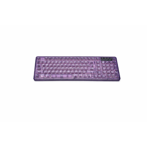 Black Light Up Keyboard and Mouse Wireless,Cute 2.4Ghz Cordless Rechargeable Transparent Backlit Keyboard,15 Backlight Effects, Volume Knob,RGB Mouse with 3 DPI for Mac Computer PC Laptop Desktop iPad Purple 