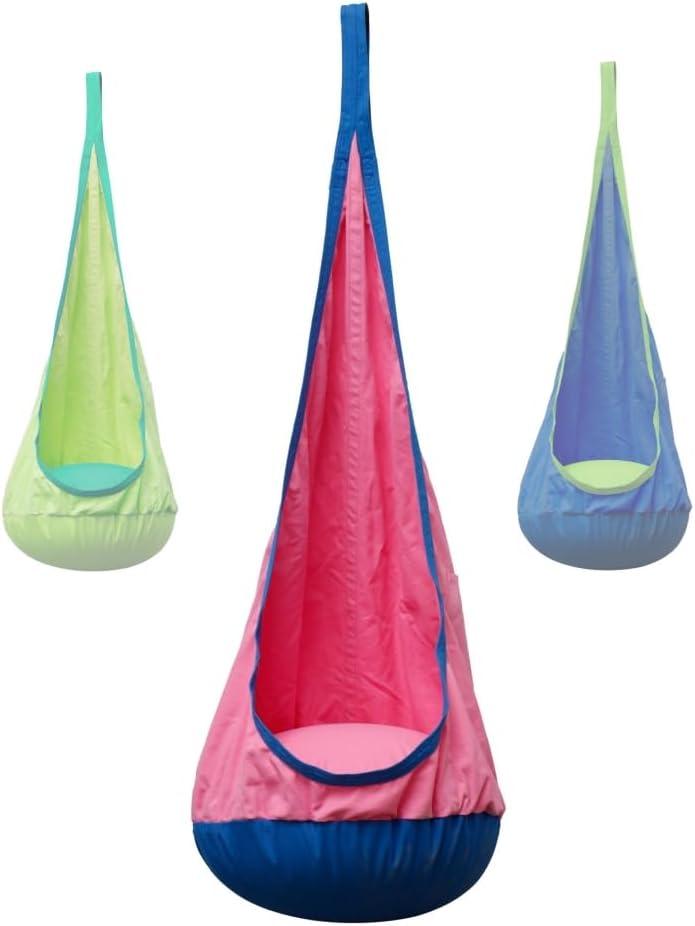 Inflatable Kids Sensory Swing for Autism, Sensory Swing Indoor w. Manual Pump, Hanging Hammock Outdoor and Indoor Sensory Swing, Rose
