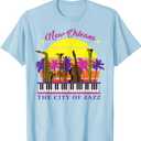 New Orleans The City Of Jazz Jazz Music Festival Love T-Shirt XS, Ladies