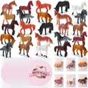 Novabright 30 Sets Run for The Roses Themed Party Favors Derby Mini Resin Horse Figurines with Cards Horse Racing Party Supplies Gifts Decoration for Derby Themed Birthday Decor Run for The Roses