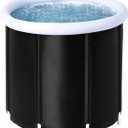 Portable Foldable Inflatable Ice Bath,Large Freestanding Soaking Bath Tub for Adults,Separate Family Bathroom SPA Tub,Folding BathTub for Adult,Ideal for Hot Bath Ice Bath (Alloy bracket 80x75cm)