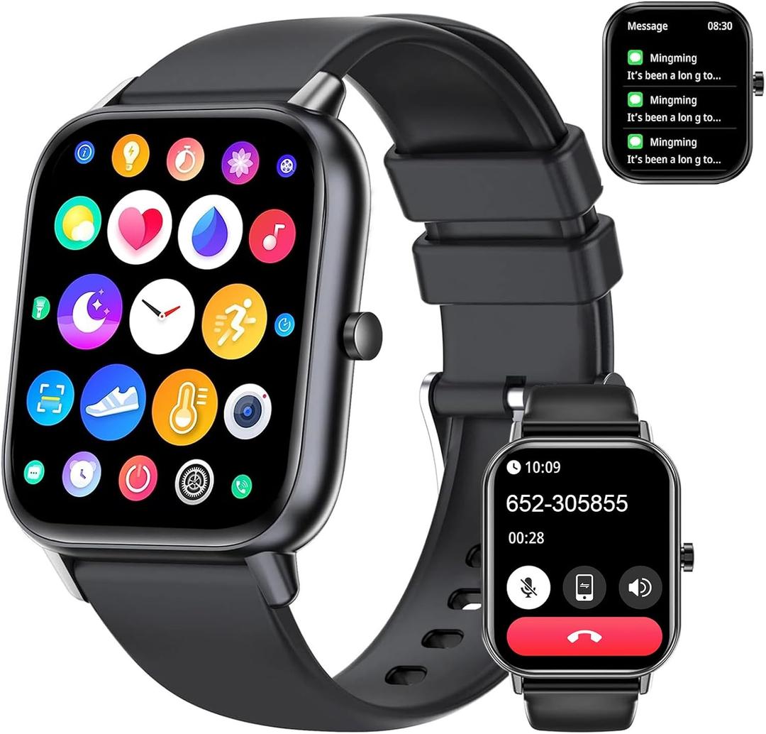 Smart Watch for Men Women (Answer/Make Calls) 1.83" Smartwatch for Android iOS Phone Compatible IP67 Waterproof Fitness Activity Tracker Watch Heart Rate Sleep Blood Pressure Monitor