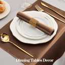 RUDONG M 100 Pcs Chocolate Brown Satin Napkins and Napkin Rings Set, 17 x 17 Inch Square Cloth Napkins Set of 50, Silky Soft Table Napkins Bulk for Weddings, Banquet, Parties Dinner Decoration