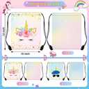 Censen 24 Pcs Unicorn Drawstring Bags Set Bulk 12 x 10 Inch Candy Treat Goody Waterproof Beach Bags for Girls Boys Kids Unicorn Themed Party Birthday Party Favor Supplies