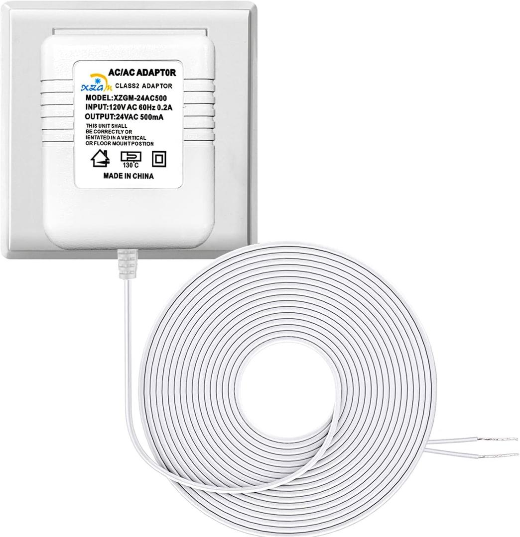 Wire Adapter for Smart Thermostat, 24 Volt Transformer (26Ft Cable) Compatible with Ecobee, Nest and Honeywell Smart WiFi Thermostat, Ring Nest Hello Skybell August Doorbell