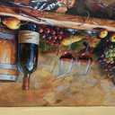 XIGUANGART Wall Art for Kitchen Grape Barrel Painting Red Wine Glass Artwork Prints for Dinning Room Bar Large Canvas Wall Decor for Living Room Office Fruit Still Life Picture Modern Home Decoration, 48"L x 24"W