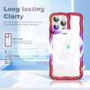 3 x SKYLMW Compatible with iPhone 13 Pro Case, Kawaii Cute Curly Wave Frame Luxury Plating Edge, Stylish Glossy Clear Back, Soft TPU Shockproof Protective Cases for iPhone 13 Pro, Red