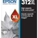 EPSON 312 Claria Photo HD Ink High Capacity Black Cartridge (T312XL120-S) Works with Expression Photo XP-8500, XP-8600, XP-8700, XP-15000