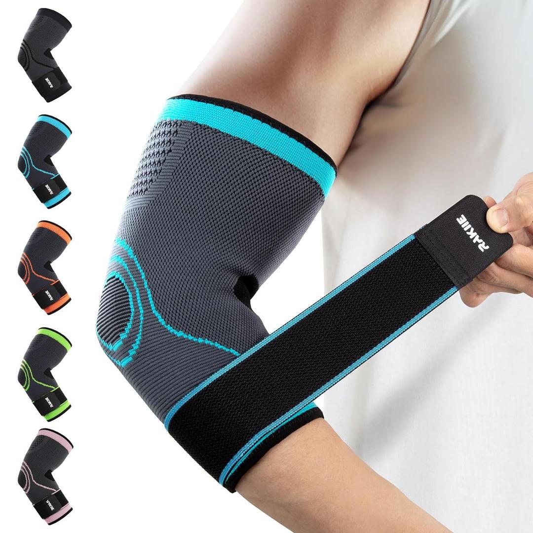 Elbow Compression Sleeve 2 Pack, Elbow Brace for Tendonitis and Tennis Elbow, Pain Relief Elbow Brace for Men & Women, Elbow Sleeve Reduce Joint Pain for Tennis, Golfer, Workouts, Blue (M) (Medium, Blue)