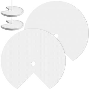 2 Pcs Lazy Susan Shelf Liner 31 Inch EVA Lazy Susan Shelf Liner Non-Adhesive Protection Mats for Cabinet Fridge Refrigerator Pantry Sink Cupboard Storage (Diamond Pattern,White)