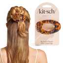 Kitsch Medium Flat Claw Clips for Women - Stylish Flat Hair Clips, Strong Hold for Thick & Fine Hair | Non-Slip for Secure, Comfortable All-Day Wear | Ideal Gifts for Women - Tortoise Design