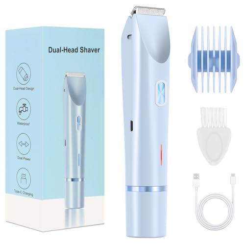2025 New Bikini Trimmer for Women,Dermave Bikini Shaver,2-in-1 Electric Razors for Women(Blue)