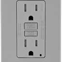 Leviton GFCI Outlet, 15 Amp, Self Test, Tamper-Resistant with LED Indicator Light, Protection from Electric Shock and Electrocution, GFTR1-GY, Gray