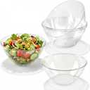 HOMIP 3 Pack Clear Plastic Serving Bowls 160Oz, Large Round Punch Bowls for Fruits, Popcorn, Chips, Dips, Condiments, Durable Disposable Serving Bowl for Events and Buffets