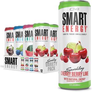 C4 Smart Energy Drink Variety Pack, 12 Fl Oz 12 Pack EXP 09/2026