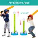 Liberry Tball Set for Toddlers with Adjustable Height Tee Ball Stand, Weighted Base and Kids Baseball Bat, Sports Game Toys Birthday Gift for Boys Girls Ages 3 4 5 (Green)