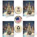 Milwaukee City Christmas Tree Greeting Cards - Cards with Envelopes - (Set of 10) Large 5.8 x 8.3 inch Folded Card Blank Note Cards Holiday Xmas 9 (Milwaukee, Pack of 10)