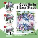Spring Summer Mailbox Cover Magnetic Standard Size 20.5" x 18", Hydrangea Flower Butterfly Decorative Post Letter Box Wrap Decor, Floral Seasonal Garden Yard Outdoor Decoration