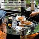 Extra Large Serving Tray with Handles, Acrylic Tray for Food, Drinks, Snacks and Appetizer, Rectangular Trays for Eating, Lucite & Coffee Table Trays, Acrylic Makeup Organizer 16"x20"