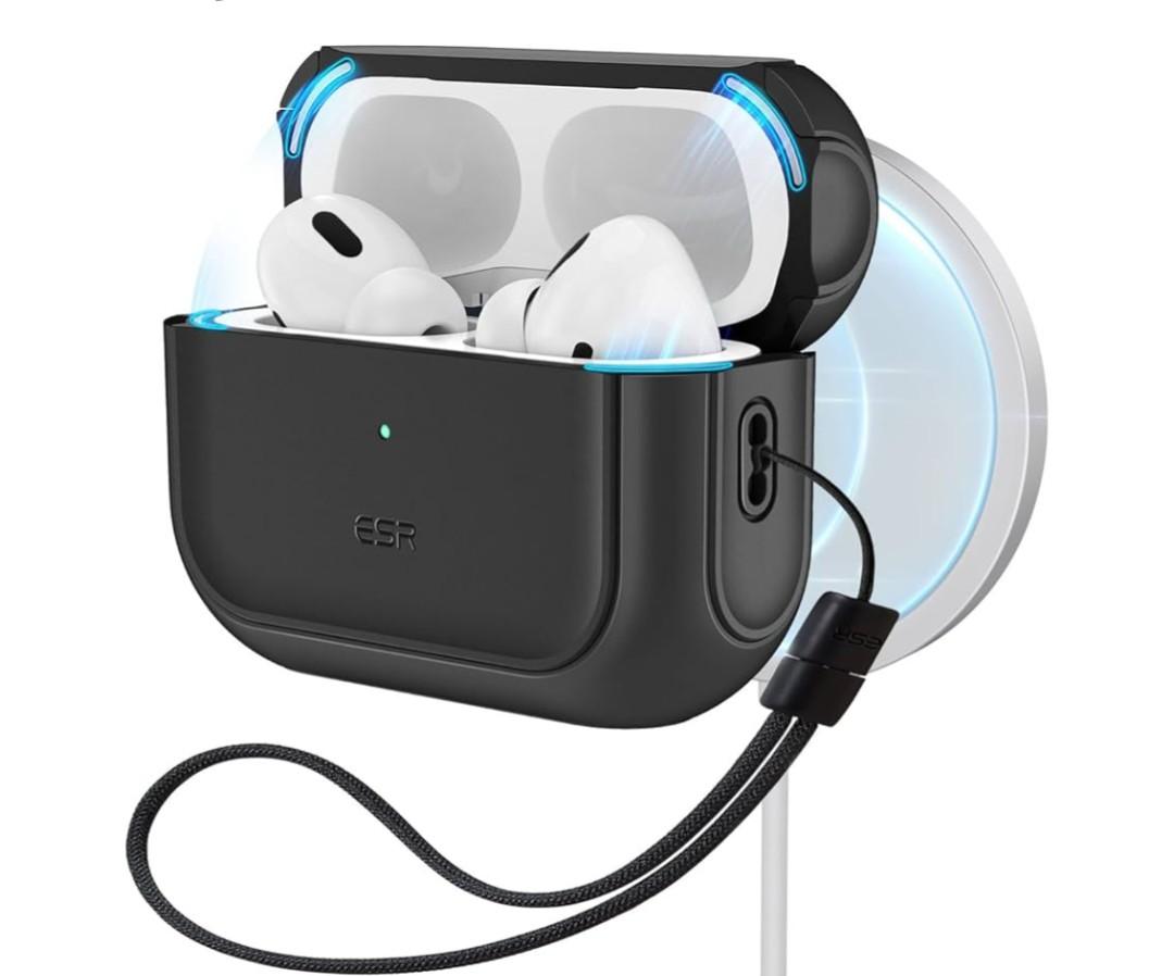 ESR for AirPods Pro 2 Case, Compatible with Airpods Pro Case 2nd / 1st Generation (2023/2022/2019), Compatible with MagSafe, Full Drop Protection Cover with Lanyard, Black
2019, with Lanyard, 2022, 2023