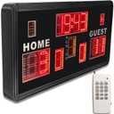 YZ 35 Large Electronic Scoreboard with Buzzer, Wall-Mounted Professional Digital Scoreboard with Remote, Basketball Scoreboard with Timer, Digital Score Keeper for Basketball