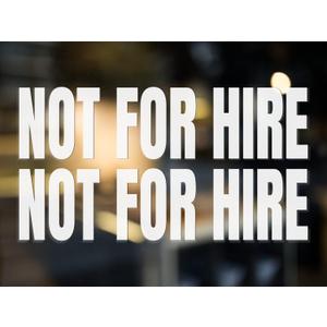 2-Pack Not for Hire Decals | Multiple Sizes and Colors | 6 Year Outdoor Vinyl | Transfer Application (15-Inch by 3.75-Inch, White)