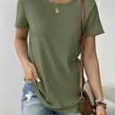 Zeagoo Womens 3 Pack Tshirts for Women Short Sleeve Shirt Crewneck Basic Tee Summer Tops Lightweight Plain Workout Clothes (L)