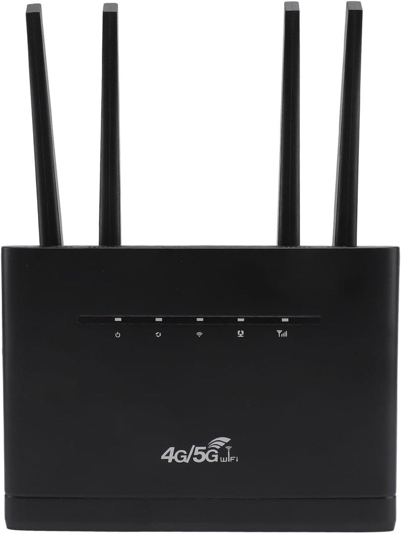 4G LTE Router, 300Mbps 4 High Gain Antenna Mobile Hotspot Router with SIM Card Slot for Home Office Use (US Plug)