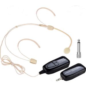 Wireless Headset Microphone, 2.4G Skin Tone Head Mic, Beige Charging Microphones for Voice Amplifier PA System Speaker, 160ft Range, Ideal for Teachers Tour Guides Fitness Coaches Conferences