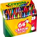 Set of 2: Crayola Crayons, Crayon Box with Sharpener, 64 ct and 4 Little Table Cups, Lids, Straws