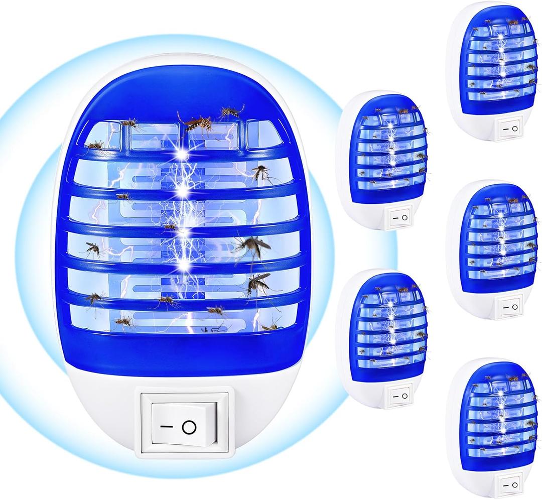 2026 Upgraded Bug Zapper Indoor Plug in, 6 Pack Mosquito Zapper Indoor Silent Mosquito Killer, Electric Fly Trap & Fruit Fly Killer with Blue Light for Baby RoomKitchen, Bedroom, Office