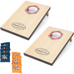 Cornhole Game Set Bean Bag Toss MDF 16"x11"- Built-in Storage, Convenient Carry Handles and 8 Premium Bean Bags, Great for Indoor & Outdoor Play