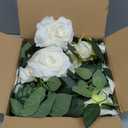 Sggvecsy 4Pcs 31Ft Artificial Rose Vine Fake Flower Garland Floral Garland Faux Silk Hanging Vine Rose Ivy Vines for Wedding Arch Party Wall Garden Ceremony Background Outdoor Decor (White)