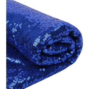 Blue Sequin Fabric, 5 Yards Sparkly Glitter Mesh Material for Dresses, Costumes, Tablecloths, DIY Crafts & Sewing Projects (4.6mx1.2m)