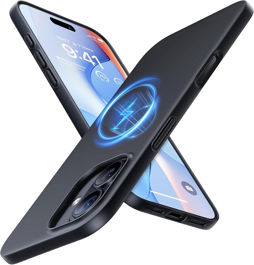 TORRAS Magnetic Slim Fit for iPhone 17 Case, UltraThin Compatible with MagSafe, Stronger Magnetic + Thinner, Lightweight Matte AntiScratch Hard PC Cover Phone Case for iPhone 17, Black