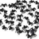 4 x MYUBWTF 120 PCS Mini Fake SpiderPlastic in Colour Spider Toys, Simulated Insect Toys for Funny Prank Spider and Joke Halloween Party Supplies (Black)