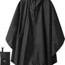 SaphiRose Unisex Rain Poncho Raincoat Hooded for Adults Women with Pockets, S