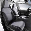AOOG Leather Car Seat Covers Fit RAV4, Waterproof Faux Leather Seat Covers Custom Fit for Toyota RAV4 2019 2021 2022 2023 LE,XLE,XLE Premium, Limited (Full Set, Black&Grey)