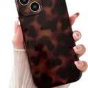 Compatible with for iPhone 14 Case, Tortoise Shell Chic Amber Brown Print Leopard, Classic Soft TPU Protective Shockproof Case for iPhone 14 6.1 ''Color2