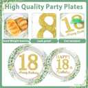 Qyeahkj 100 Pcs 18th Birthday Decorations Party Tableware Set Greenery Eucalyptus Paper Plates Sage Green Plates Forks and Napkins 18th Birthday Party Decors for 18 Years Girls Women Serve