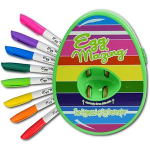The Eggmazing Egg Decorator Easter Egg Decorator Kit - Arts and Crafts Set - Includes Egg Decorating Spinner and 8 Colorful Quick Drying Non Toxic Markers (Spring Green) - Packaging May Vary