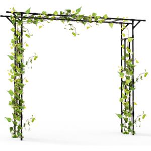 Garden Arch Trellis - 100" L x 86" H Supersize Flattop Garden Arch - Garden Trellis for Lawn, Party, Ceremony Wedding Decoration (Pipe Diameter - 20MM)