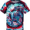 Kids Tie Dye Shirt Size 4-14 T-Shirt for Boys Girls Short Sleeve Tees (13-14 Years)