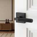 Asidrama 4 Pack Black Dummy Door Handles, Non-Turning Decorative Door Lever with Door Knobs for Closet, French Double Doors, Pantry & Interior Push/Pull Use