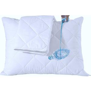 Waterproof Quilted Pillow Protectors Queen Ultra Soft Thick Pair 20x30 Inches Brushed Ultra Plush White Zippered Set of 2 Size Encasement